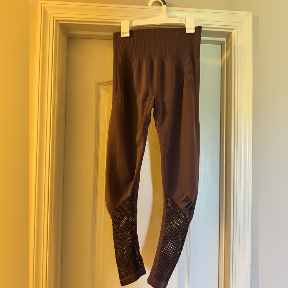 Victoria's Secret Brown Leggings with Mesh Detail
